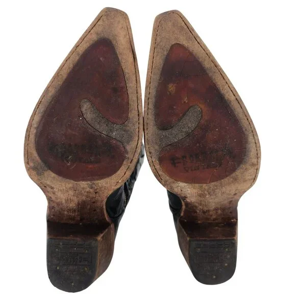 Corral Vintage Womens Size 6.5M Black Leather Cowboy Cowgirl Western Boots C2108